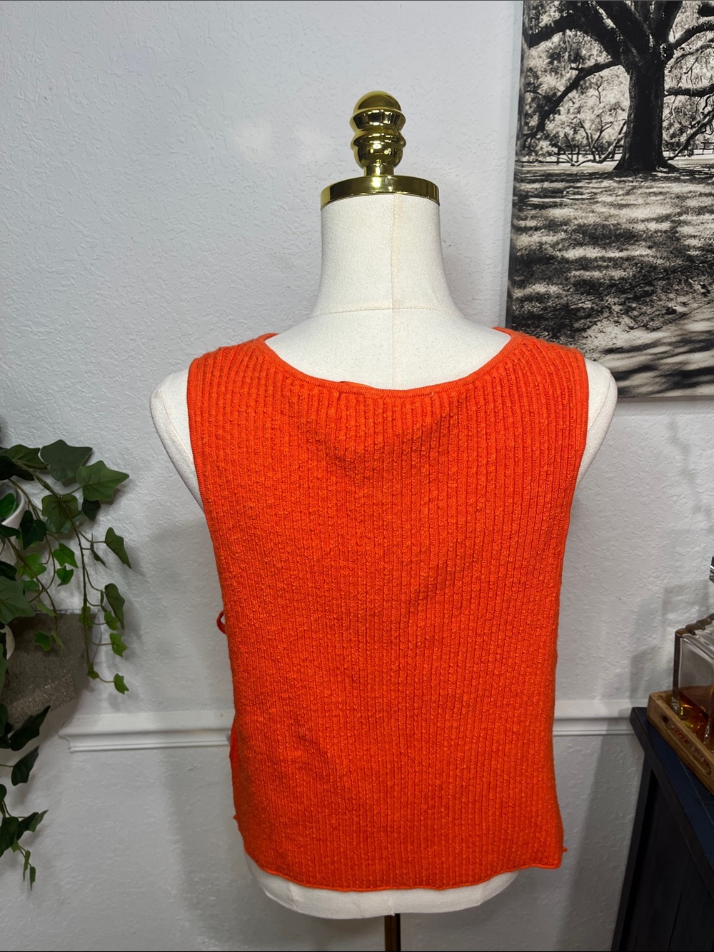 NWT Free People cherry tomato 🍅 Ribbed Knit Tank with Side Tie Small - Picture 12 of 12